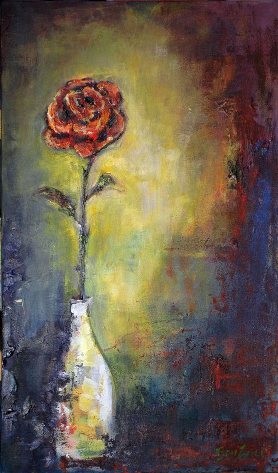 Rose and Vase 24x14