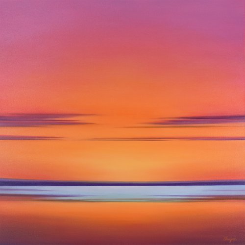 Vibrant Sunset - Colorful Abstract Landscape by Suzanne Vaughan