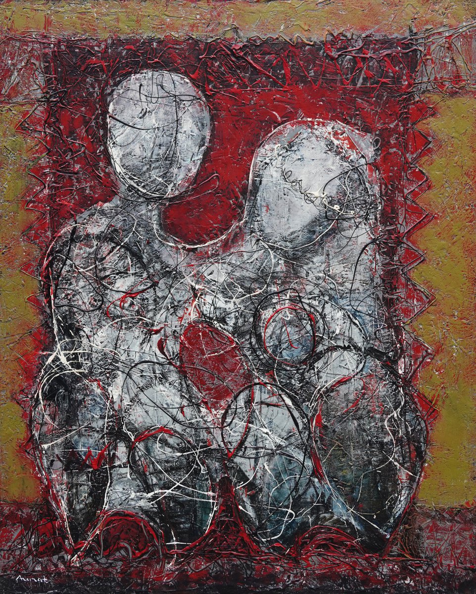 Abstract - family -2(100x90cm, oil painting) by Ararat Aleksanyan