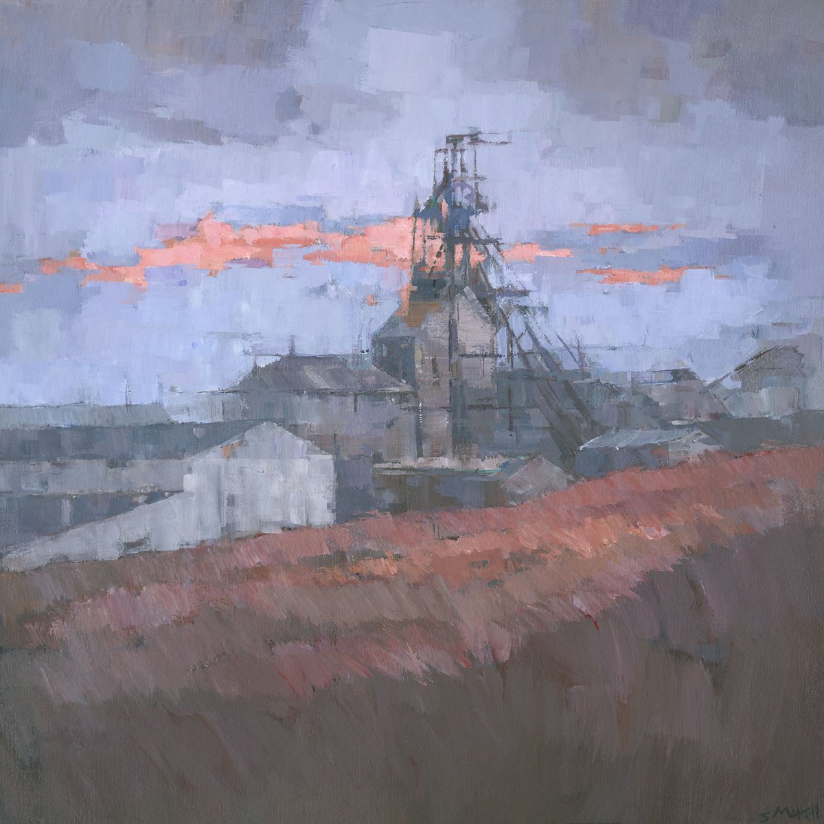  Coral Clouds Over Geevor By Steve Mitchell, 20 X 20, Artwork For Sale On Artfinder