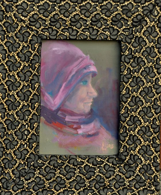IN HAT FROM MONTMARE 20x30cm self framed