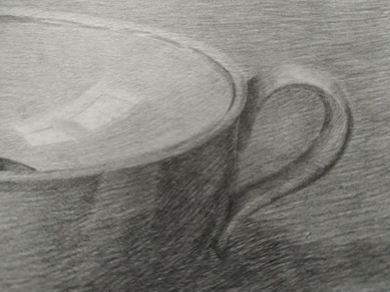 Still life # Cafe. Original pencil drawing.