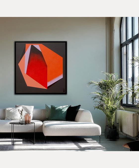 Diamond orange marble