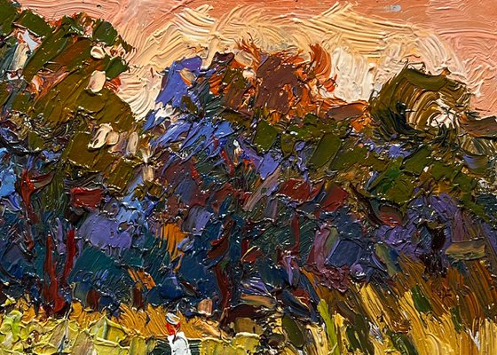 On a boat among the reeds