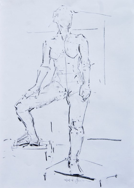 Nude Female Study  -Life Drawing No 316