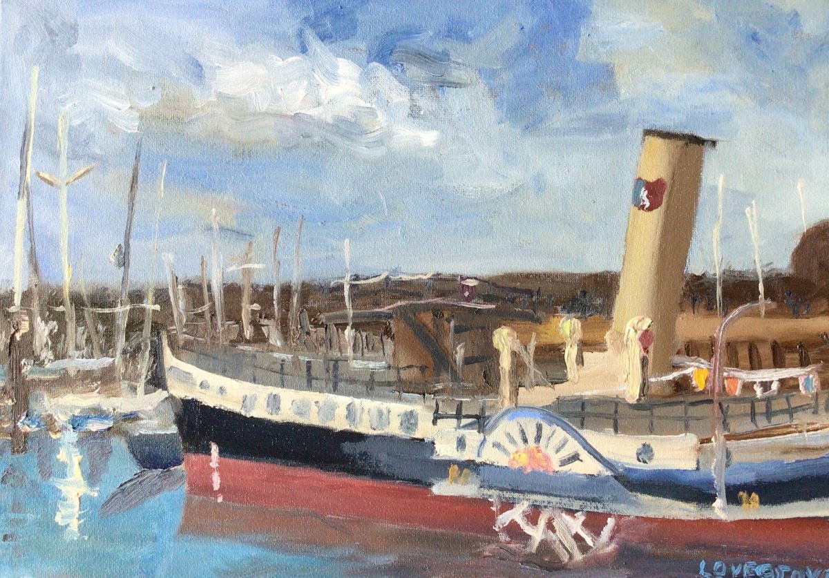 Impressionistic Landscape Oil Painting By Julian Lovegrove Art, 14 X 10", Medway Queen, Hero Of Dunkirk, Original Artwork