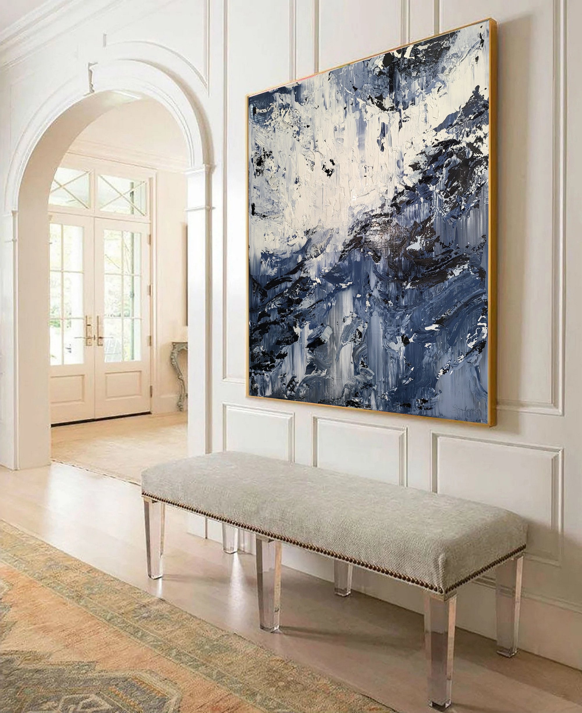 Abstract Acrylic Painting By Alex Senchenko, 39 X 47, Abstract 2411, Original Artwork