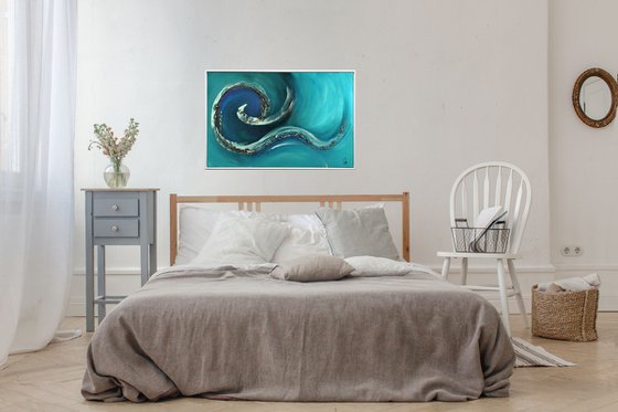 Kleine Fische  - Abstract Art - Acrylic Painting - Canvas Art - Framed Painting - Abstract Sea Painting - Ready to Hang