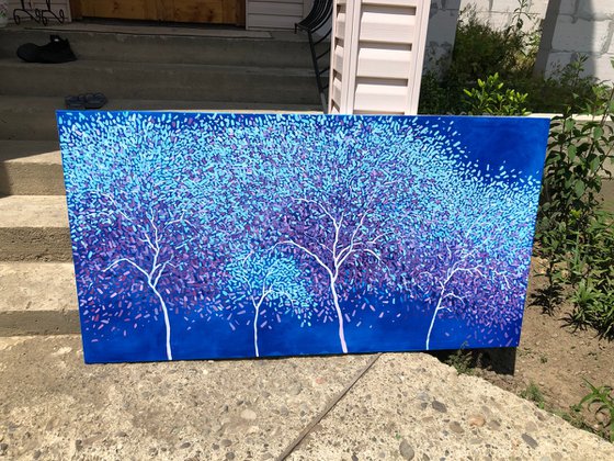 Blue winter forest
