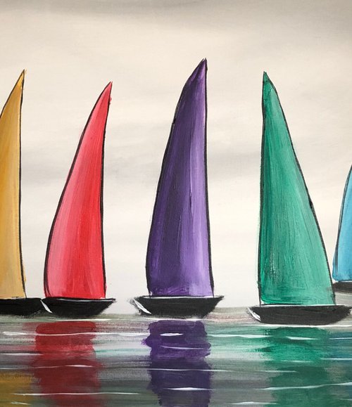 Vibrant Colourful Sails 3 by Aisha Haider