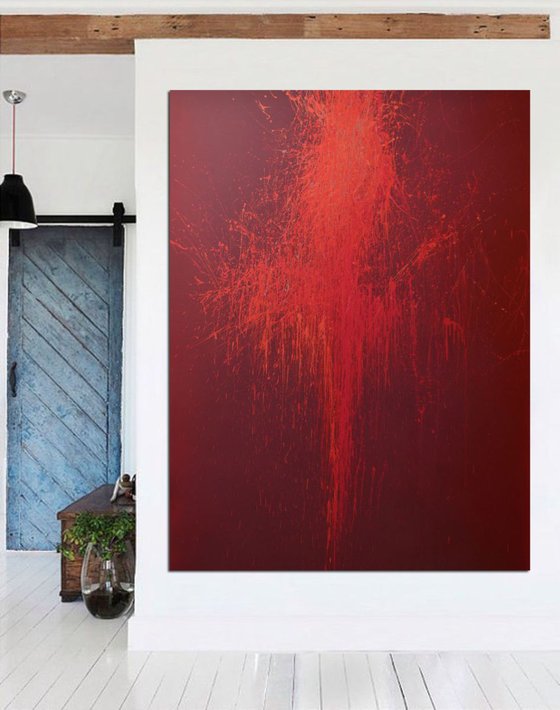 Oversized figurative painting - Red Firebird