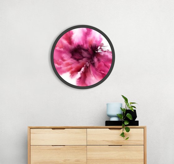 Peonies, floral round art