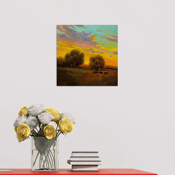 Golden Pasture at Dusk