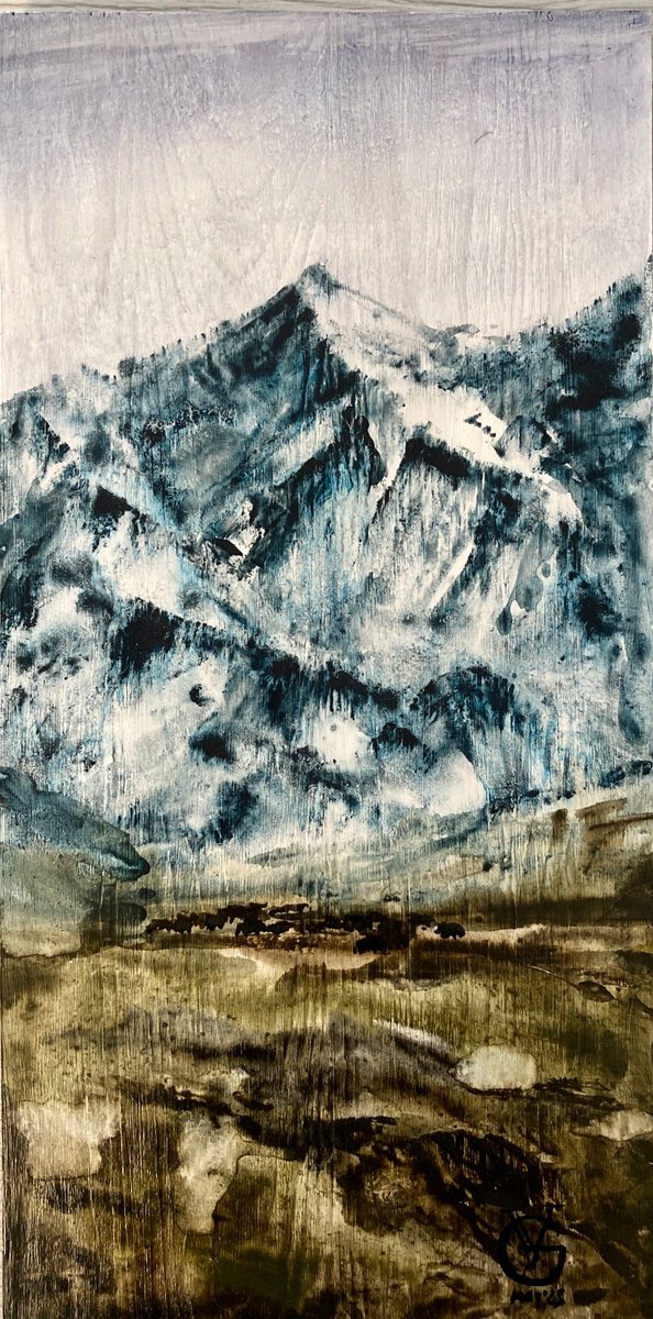 Impressionistic Landscape Watercolour By Valeria Golovenkina, 8 X 16", Ile Alatau #7, Original Artwork