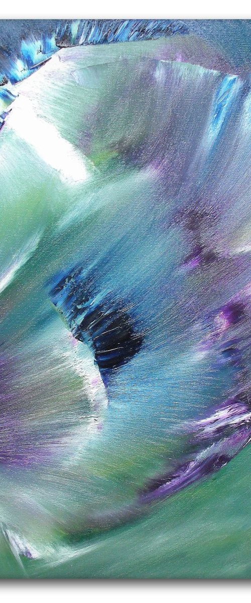 In the flower -  50x50 cm, Original abstract painting, oil on canvas by Davide De Palma