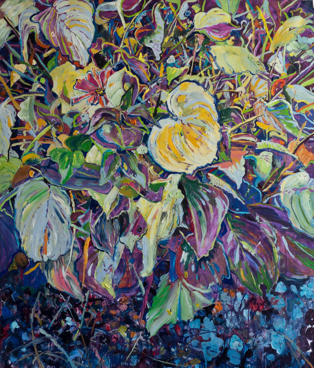 Impressionistic Botanical Oil Painting By Dominic Virtosu, 51 X 59, Heart Of The Jungle, Original Artwork