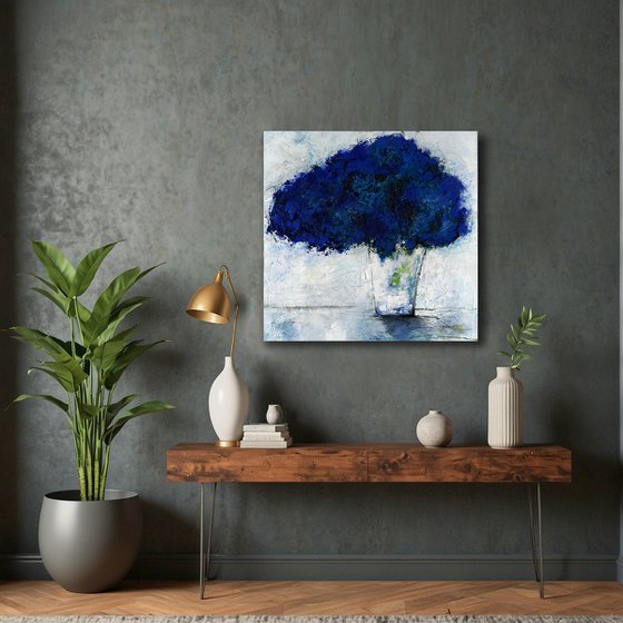Blue Flowers In Vase