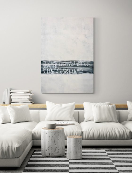 Abstract No. 1022 extra large white monochrome minimalism XXL