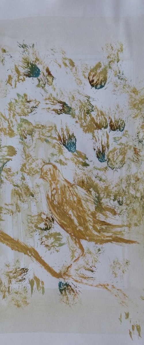 Birds of the park Monceau 4, 41x29 cm by Frederic Belaubre