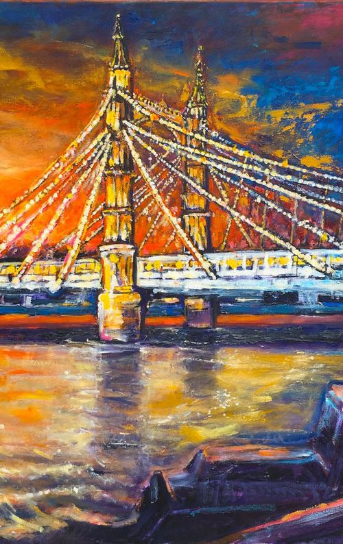 Albert Bridge Sunset by Patricia Clements