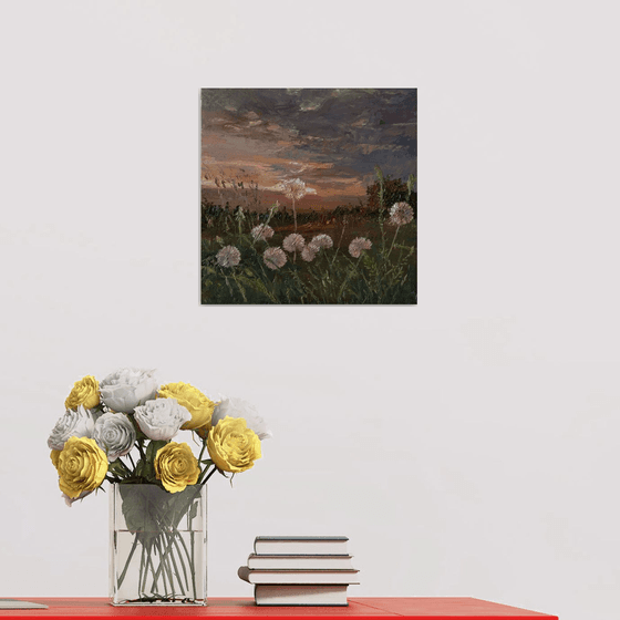 Dandelion (30x30cm, oil canvas, ready to hang)
