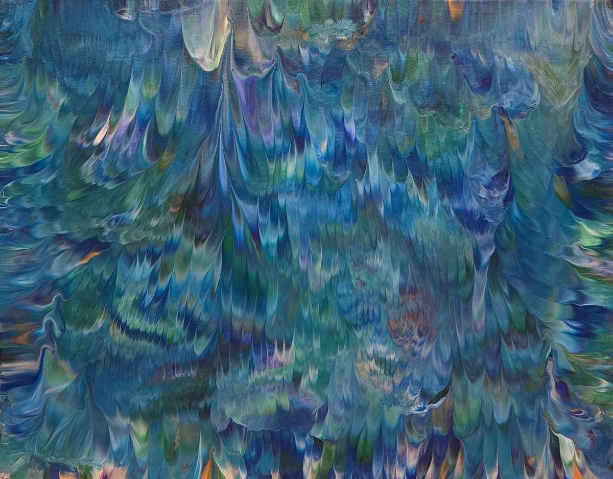 Organic Abstract Acrylic Painting By Alexandra Romano, 20 X 16, Breath Of Fresh Air, Original Artwork