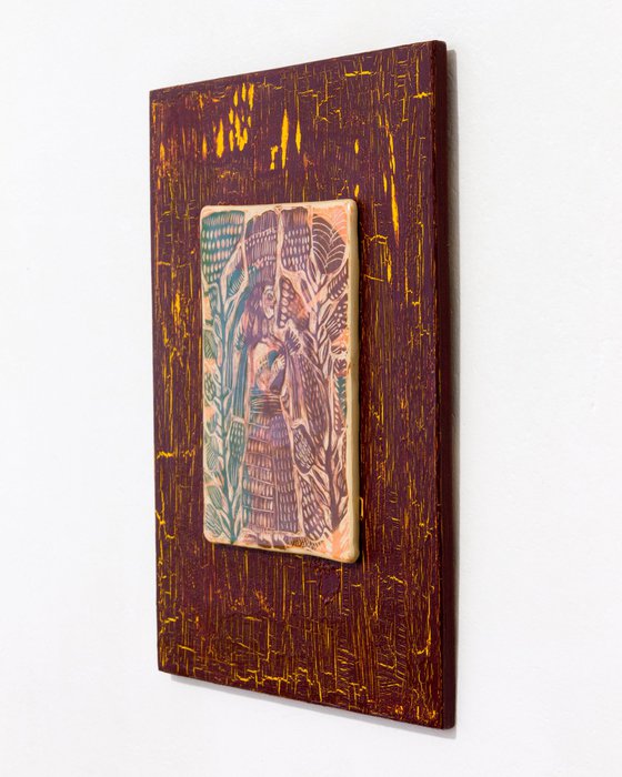 Ceramic panel "Woman" 23.5x 30x0.8 cm