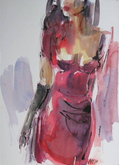Red dress by Nelina Trubach-Moshnikova