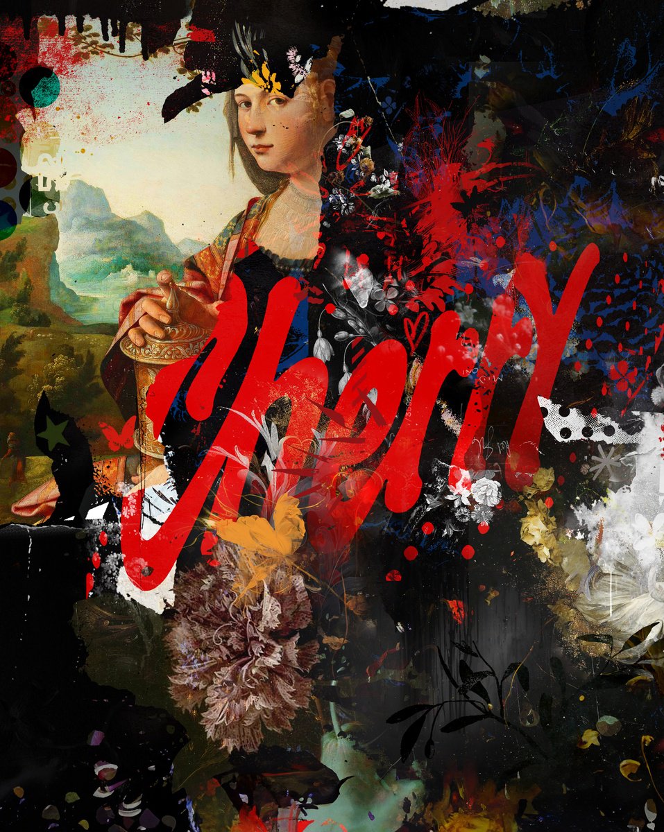 Botanical Painting By Teis Albers, 39 X 47", Cherry