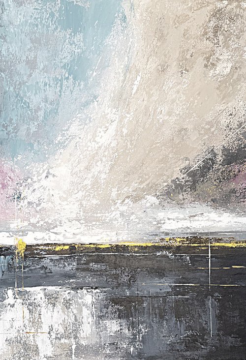 Golden Break of Dawn-blue pink wall art by Tatiana Malinovscaia