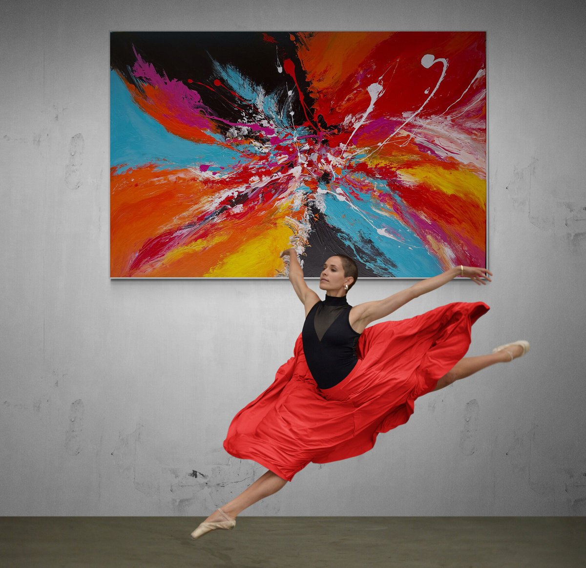 Abstract Acrylic Painting By Julijana Ravbar, 59 X 39", Spectrum Of Emotions, Original Artwork