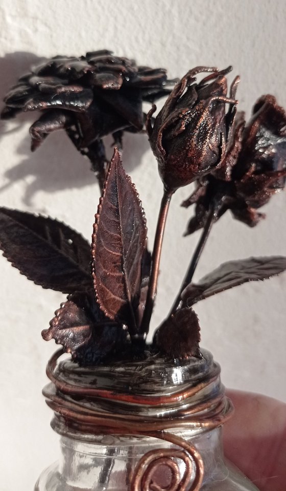 copper sculpture "three ages"