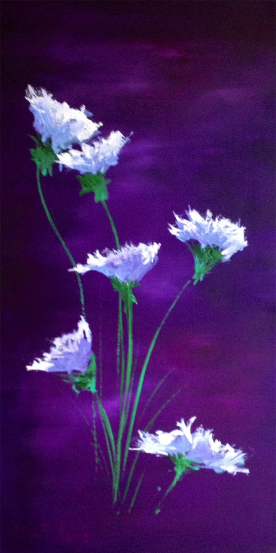 Flowers in a Purple World - Abstract
