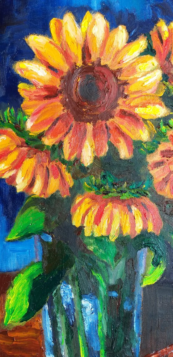 Sunflowers, oil painting