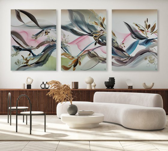 The Flow of Living Color Triptych