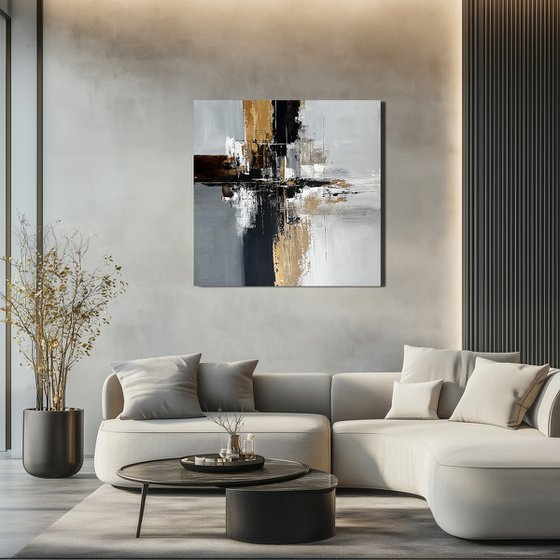 Balanced Axis. Square Contemporary Abstract