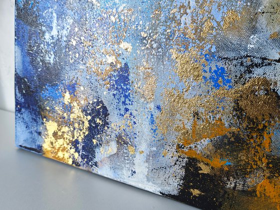 Blue abstraction with gold