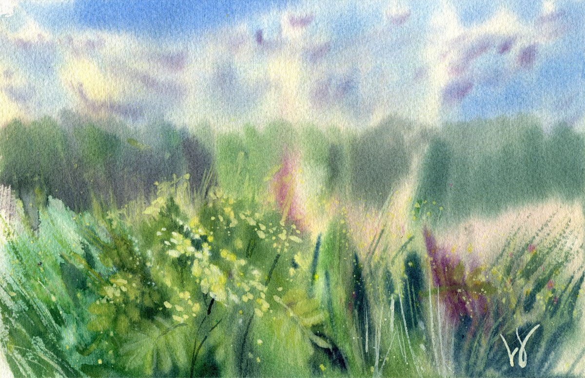 Landscape summer field by SVITLANA LAGUTINA