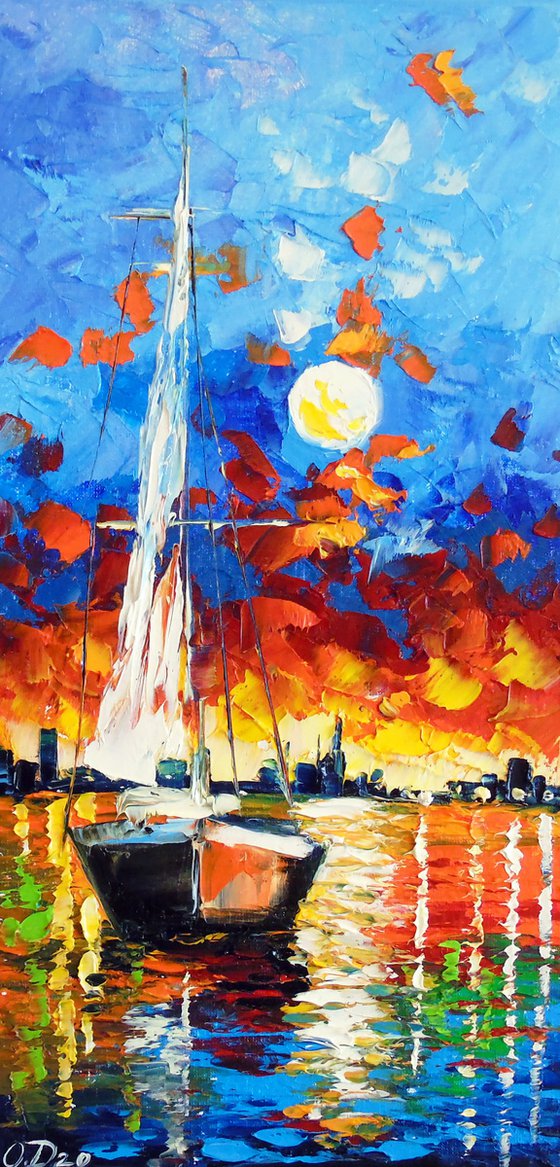 Evening sailboat