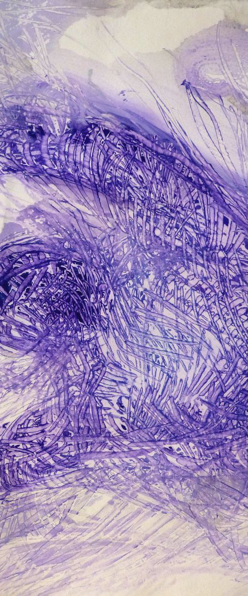 Study in Purple 4, acrylic on paper 29x42 cm by Frederic Belaubre