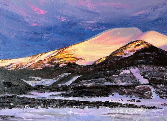 COLORADO WINTER, Original Impressionist Textured Ski Slope Winterscape Oil Painting