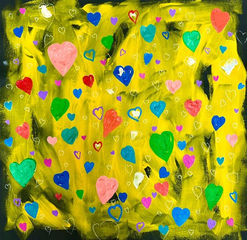 Hearts on the Yellow by Les Panchyshyn