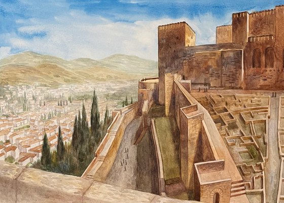 View of Granada from Alhambra Castle