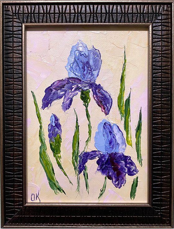 Irises on beige