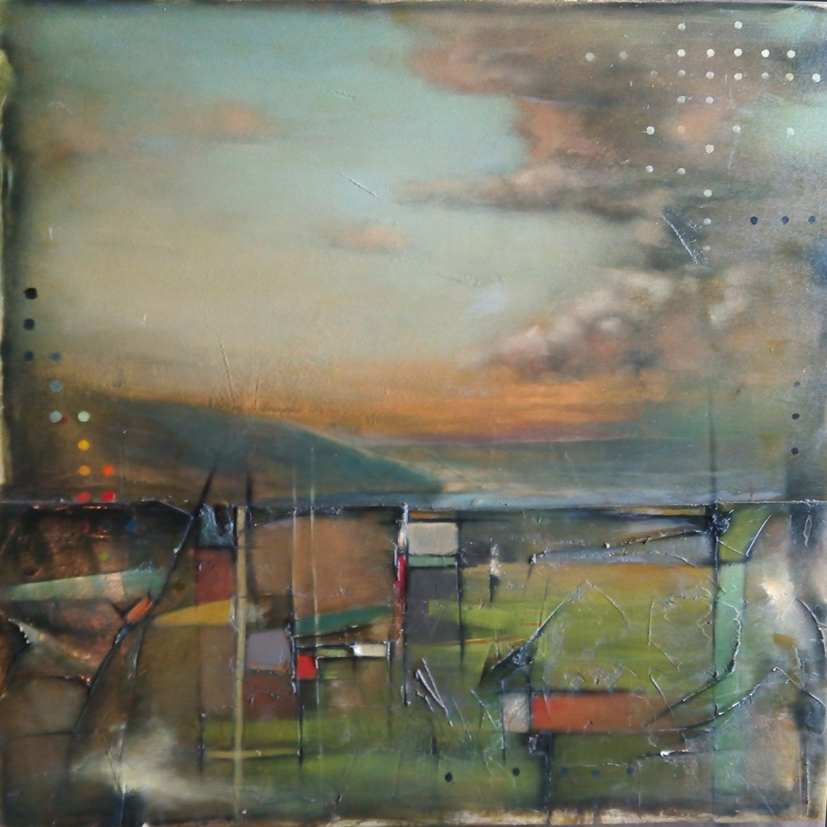 Expressive Landscape Painting By Christopher Scardino, 30 X 30, Anatomy Of A Landscape, Original Artwork