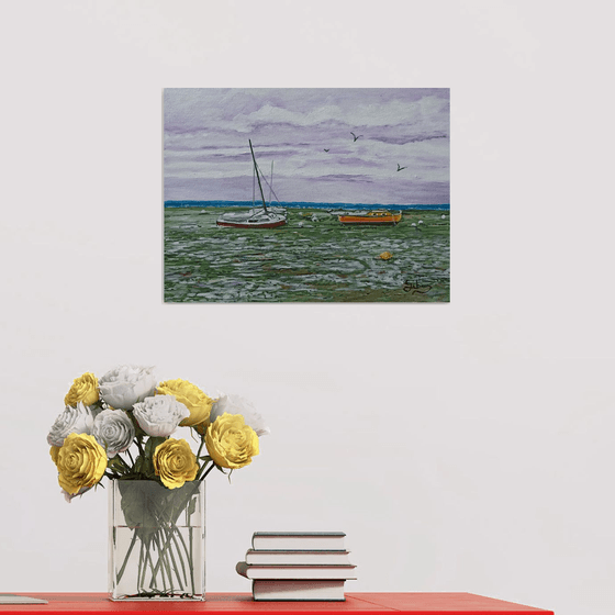 Boats at low tide