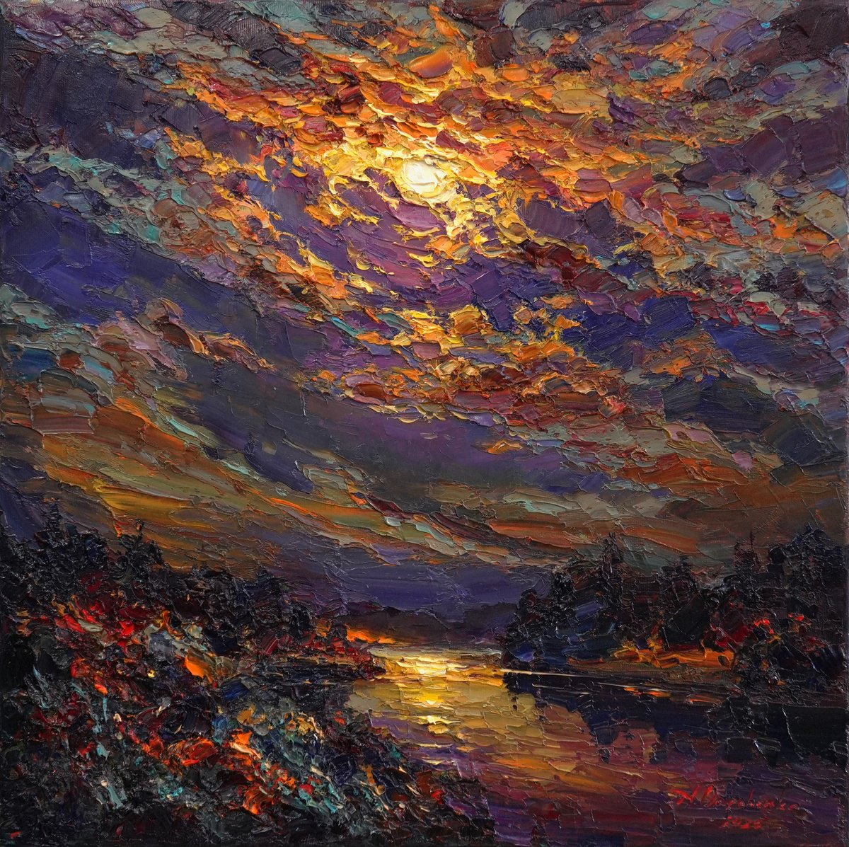 Night Awakening By Alisa Onipchenko-Cherniakovska, 18 X 18, Artwork For Sale On Artfinder
