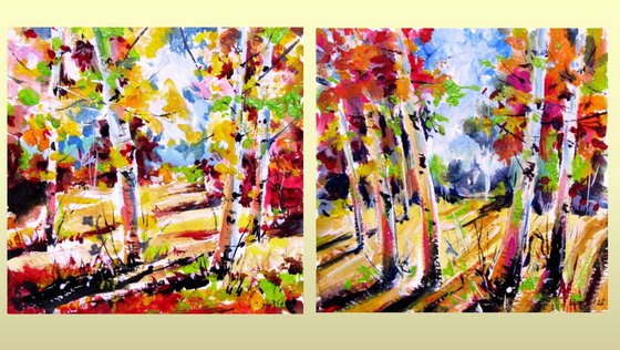 Autumn trees collection