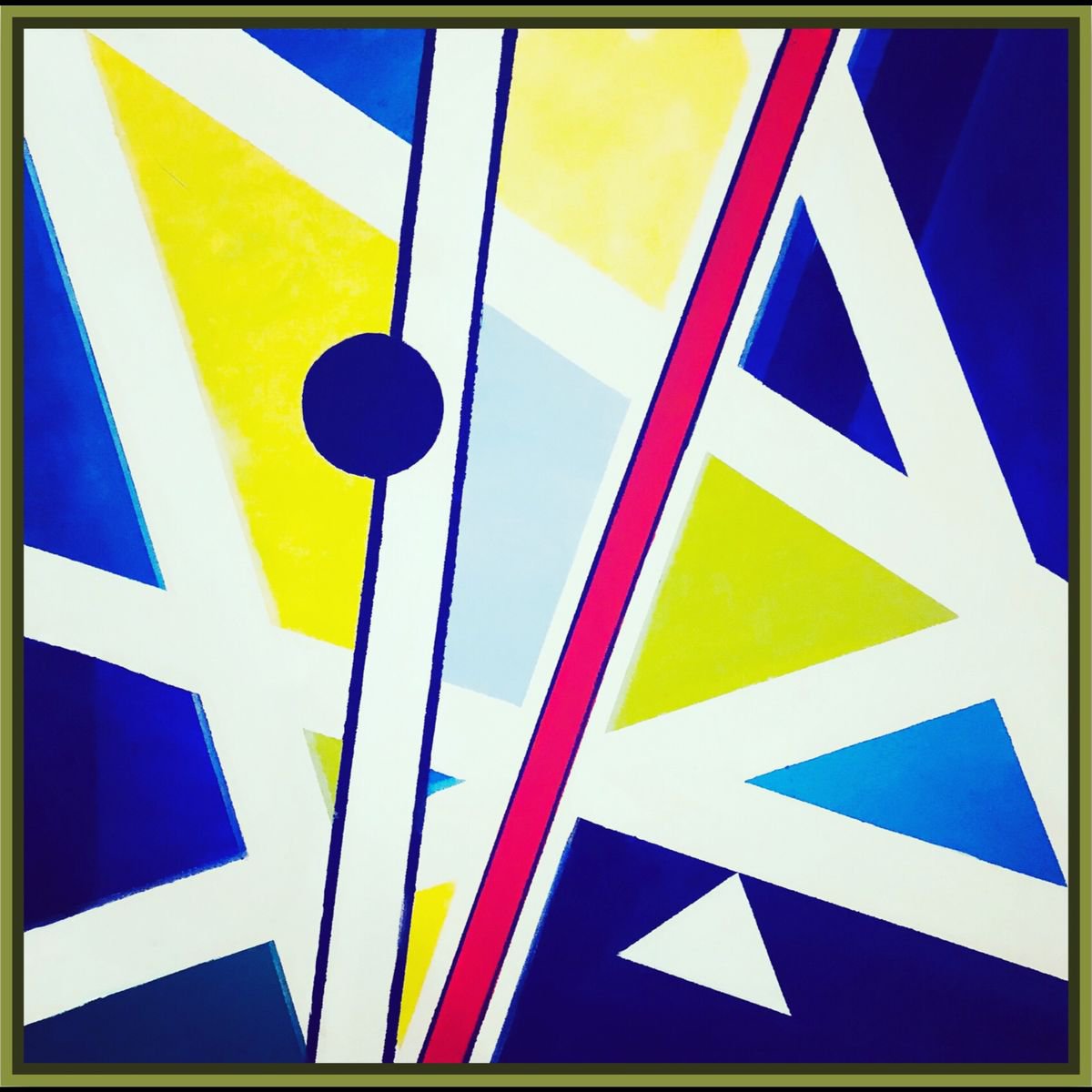 Geometric Abstract Acrylic Painting By Shabs Beigh, 25 X 25", Kites 2, Original Artwork