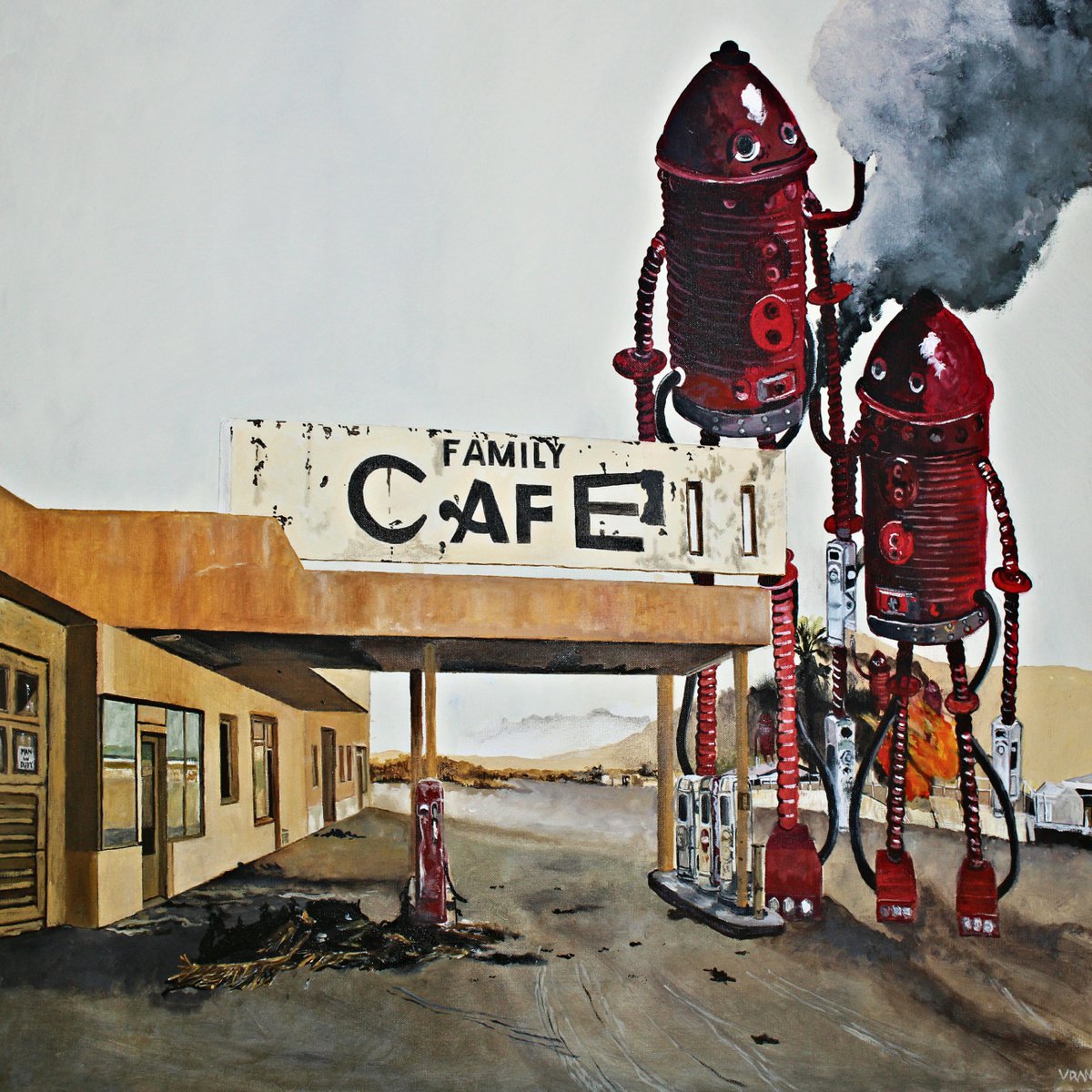 Impressionistic Cityscapes Oil Painting By Ken Vrana, 36 X 36", No Gas, Original Artwork